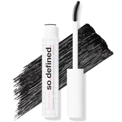 Afbeelding van Wet n Wild So Defined Volumizing Definiërende Mascara, Verrijkte Formule met Castor Olie voor Vollere en Dikkere Wimpers, Niet Klonterende Zwarte Mascara