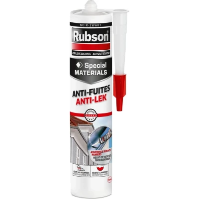 Afbeelding van Rubson Anti Lek Voegkit ZWART 280 ml Dak, Goot &amp; Afvoerleiding Reparatie Weersbestendige Voegkit.