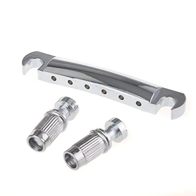 Afbeelding van Musiclily Metrisch Tune o matic Stop Tailpiece Staartstuk voor Les Paul Elektrische Gitaar, Chroom
