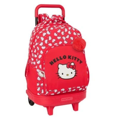 Afbeelding van Schoolrugzak met Wielen Hello Kitty Iconic Wit Rood 33 x 45 22 cm