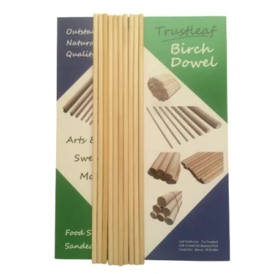 Afbeelding van Trustleaf 6 mm x 30 cm berkenhardhouten houten pluggen (10 pluggen)
