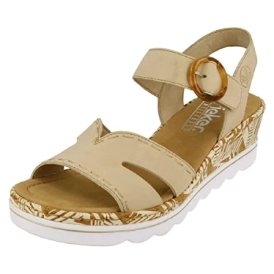 Afbeelding van Rieker Sandalen met sleehak, Dames, Maat: 40, Perle Kunststof