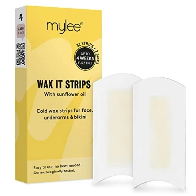 Afbeelding van Mylee Wax It Cold Strips voor Gemakkelijke en Natuurlijke Ontharing, 32 Koude Strips, Gezicht, Lichaam, Benen, Oksel Bikinilijn, Lichaam Epilatie Mannen Vrouwen, Alle Huidtypes