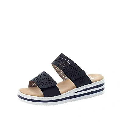 Afbeelding van Rieker V02k7 damessandalen, blauw, 37 EU