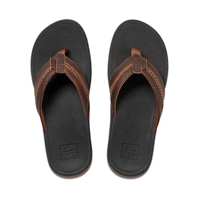 Afbeelding van Reef Lthr Ortho Bounce Coast Teenslippers voor heren, zwart bruin, 39 EU