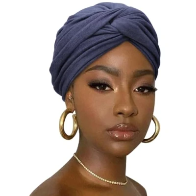 Afbeelding van DRESHOW Haarband voor Vrouwen Geribbeld Zacht Tulband Stretch Jersey Hoofd Sjaal Ademend Lichtgewicht Effen Kleur