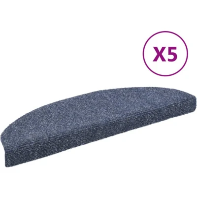 Afbeelding van Trapmatten zelfklevend 5 st 65x21x4 cm naaldvilt blauw