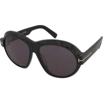 Afbeelding van Tom Ford Inger Zonnebril, Dames, Maat: 59, Shiny black/smoke