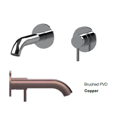 Afbeelding van SB Round inbouw wastafelmengkraan geborsteld koper PVD 132mm