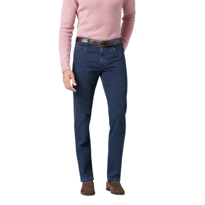 Afbeelding van Meyer jeans heren Diego 5 pocket model normale fit donkerblauw effen 106 / 53