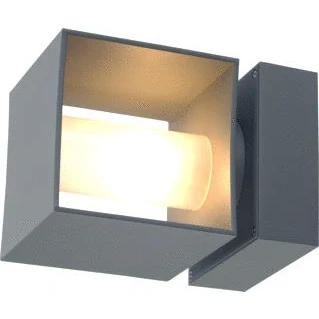 Afbeelding van Slv square turn qt14 outdoor wandarmatuur zilvergrijs max 42 w ip44 1000335