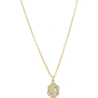 Afbeelding van Lucardi Dames Gerecycled stalen goldplated collier mattenklopper kristal Ketting Staal Goudkleurig 55 cm