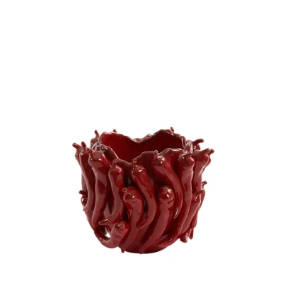 Afbeelding van Light &amp; Living Vaas PEPPER 25.5x24.5x20.5cm Rood