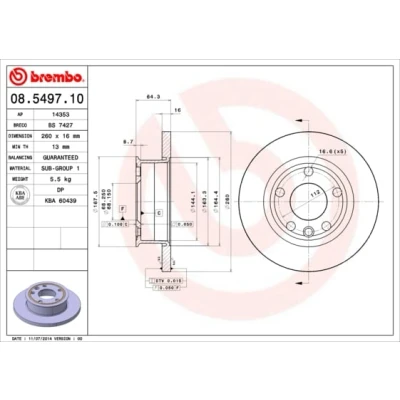 Afbeelding van Brembo Remschijf 08.5497.10