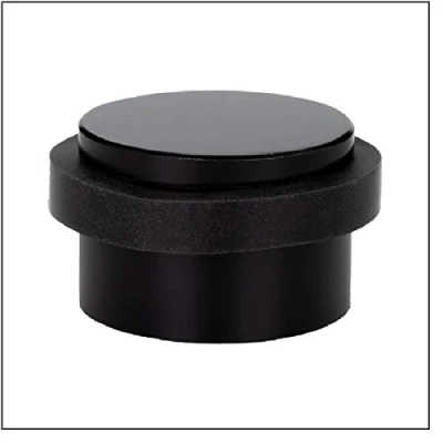 Afbeelding van EVI Herrajes Deurstopper, zelfklevend, 35 x 19 mm, zwart rubber van natuurlijke siliconen, roestvrij staal, gelakt, eenvoudige bevestiging, 100% functioneel, model I 140