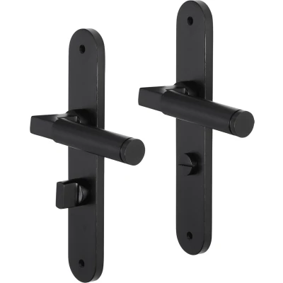 Afbeelding van Deurklink met wc sluitingsschild Impresso Aston 63 mm (Aluminium, Zwart)