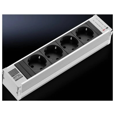 Afbeelding van Rittal 7856.100 19 inch Stekkerdoos voor patchkast Geaarde contactdoos Zwart