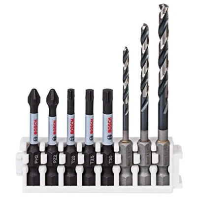 Afbeelding van Bosch Professional 8 delige Impact Control Schroefbit en Metaal /Houtborenset (Pick and Click, accessoire slagschroevendraaier accuboor /schroefmachine)