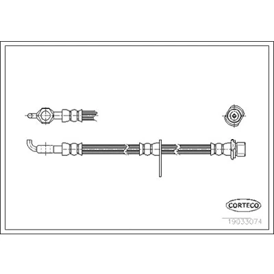 Afbeelding van CORTECO 19033074 Remslang Vooras links 590mm TOYOTA: Corolla IX Hatchback, Verso