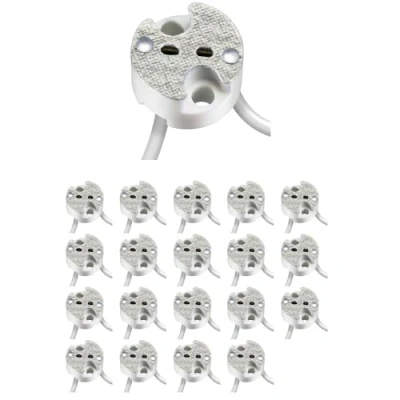 Afbeelding van ledscom.de 20 stuks GU5.3/G4 fitting, keramisch, wit, 12V AC, max. 25W