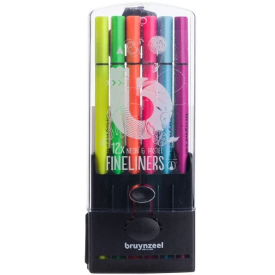 Afbeelding van Fineliner Bruynzeel set á 12 kleuren assorti