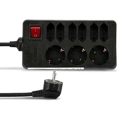 Afbeelding van REV 00250171 stekkerdoos, stekkerdoos 9 voudig, kabel 1,4 m, max. 3500 W, zwart