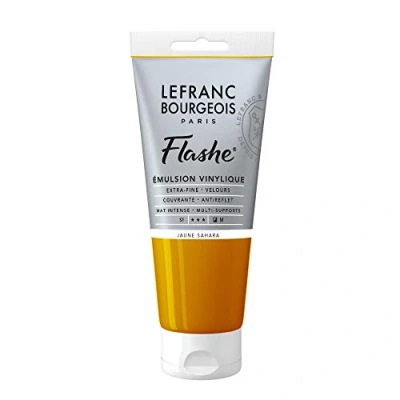 Afbeelding van Lefranc Bourgeois 300618 Flashe acryl en vinylverf, lichtecht, dekkend bestand tegen veroudering 80ml Tube, Sahara Yellow