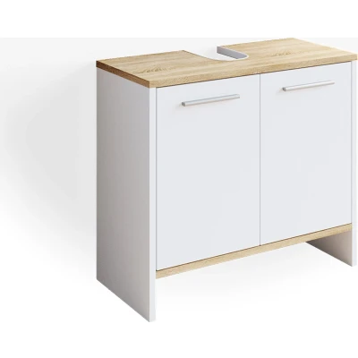 Afbeelding van Vicco Wastafelonderkast &quot;Elvio&quot;, Wit/Sonoma, 60.5 x 55 cm