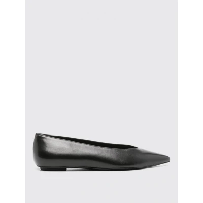 Afbeelding van Simple Pointy Toe Flat Leather Wo Black Ballet Flats