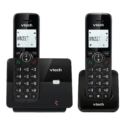 Afbeelding van VTECH CS2001 Casa Duo Draadloze telefoon met handsfree installatie en oproepblokkering, DECT vaste telefoon, oproepherkenning, verlicht display, grote toetsen, 30 telefoonboek namen nummers,