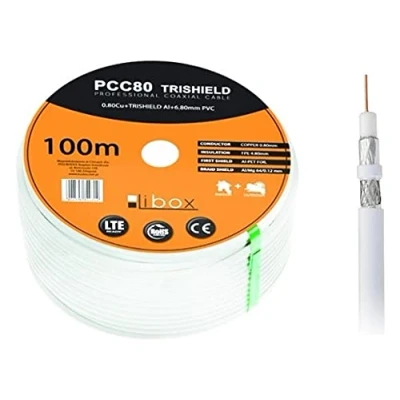 Afbeelding van Kabel Coaxiale Antenne TV Libox PCC80 Wit 100 m