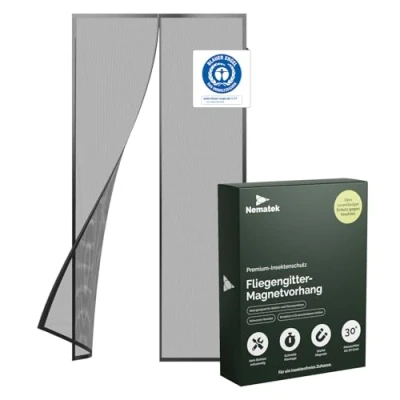 Afbeelding van Nematek Vliegengaas voor deur, magnetisch, vliegengaas, insectenbescherming, met magneetband, vliegengordijn, zonder boren, 120 x 240 cm