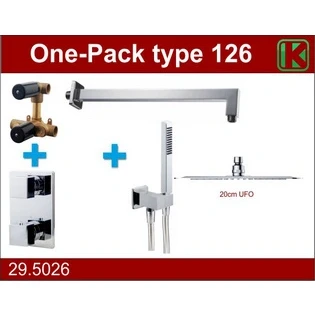 Afbeelding van Wiesbaden one pack inbouwthermostaatset type 126 CHR (20cm ufo)