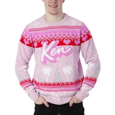 Afbeelding van Barbie Kersttrui Ken voor Mannen Kleding Roze L