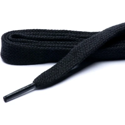 Afbeelding van Schoenveters zwart plat dikte 1 mm 90 cm (extra breed 12 mm)