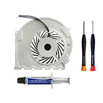 Afbeelding van ElecGear Vervangende Interne Koelventilator voor PS4 Slim CUH 2xxx, CPU koellichaamkoeler, PlayStation Thermische Samengestelde Pasta, TR8 Torx beveiliging Schroevendraaier Reparatiegereedschapsset