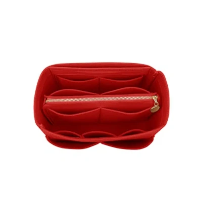 Afbeelding van LEXSION Vilt Purse Organizer Insert met rits, Rood, Medium