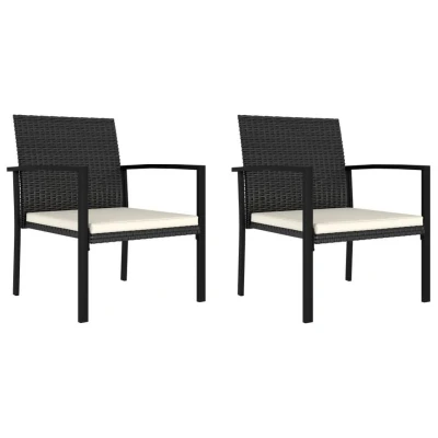 Afbeelding van vidaXL Tuinstoelen 2 st poly rattan zwart