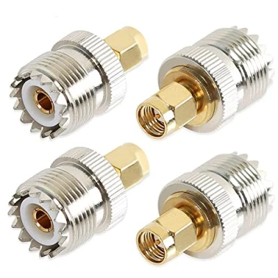 Afbeelding van TengKo UHF bus naar SMA stekker adapter HF coax SO239 (PL259) handantenne PL 259 converter twee weg radio RF antenne (4 stuks)