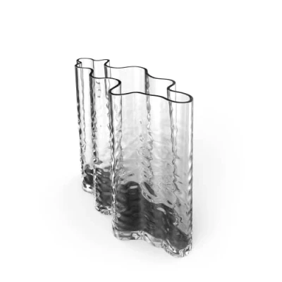 Afbeelding van Cooee Design Gry Wide vaas 19cm helder, glazen vaas, tulpenvaas, heldere kleur