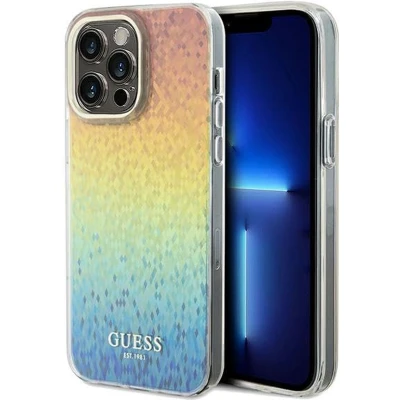 Afbeelding van Guess IML Faceted Mirror Disco Iridescent Back Case Geschikt voor Apple iPhone 13 Pro Max (6.7&quot;) Rainbow