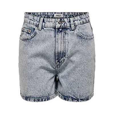 Afbeelding van ONLY Dames ONLBAY Life HW MOM DNM NAS589 Shorts, Light blue Denim, S, blauw (light denim), S