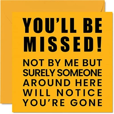 Afbeelding van Leaving Gifts for Collega&#039;s Women Men You Be Missed Sorry Your Good Luck In New Job Card, 145mm x Wenskaarten, Grappige Gefeliciteerd Kaart