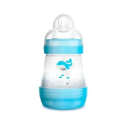 Afbeelding van MAM Anti koliek fles voor pasgeborenen, 0 2 maanden, 160 ml, met zuignap, 1 langzame waterstroom van siliconen, gemakkelijk te accepteren, zelfsteriliserend en reinigen, Easy Start