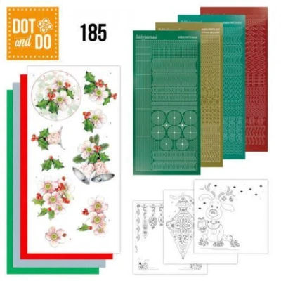 Afbeelding van Nr. 185 Dot and Do Pink Christmas Flowers by Jeanine&#039;s Art
