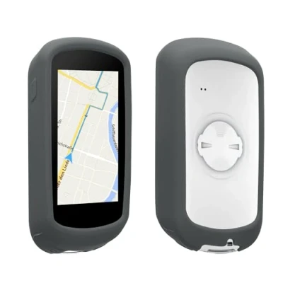 Afbeelding van kwmobile hoes compatibel met Garmin Edge Explore 2 Siliconen beschermhoes voor fietsnavigatie steengrijs