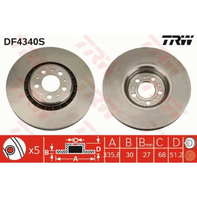 Afbeelding van Remschijf TRW DF4340S
