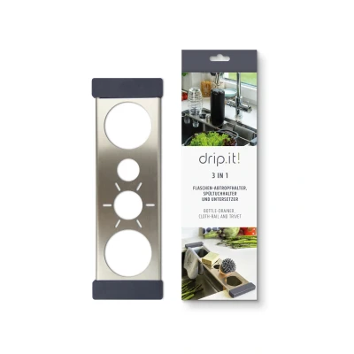 Afbeelding van Brainstream drip.it multifunctionele gootsteenorganiser grijs