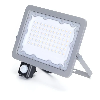 Afbeelding van Buitenlamp grijs LED 50W=450W halogeen schijnwerper IR sensor koelwit 4000K waterdicht IP65
