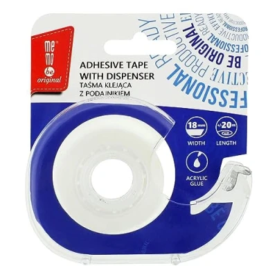 Afbeelding van memobe Amex Plakband, transparante multifunctionele tape, voor school, kantoor, werk, kleeffolie, duurzaam, heldere Tesafilm met acryllijm, plakrol, 18 mm x 20 m, blisterschaal